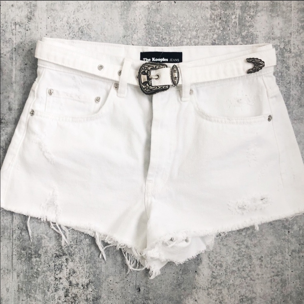 The Kooples western belted Jean cut off shorts